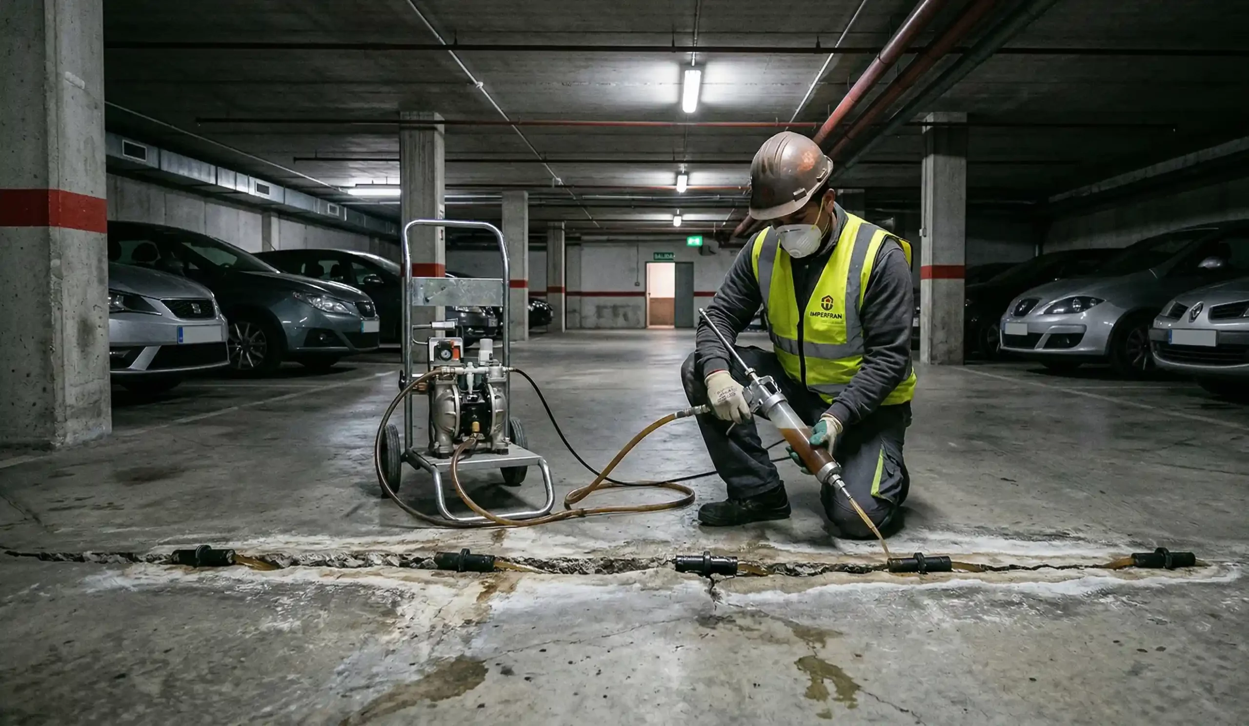 Reparación de filtraciones críticas en estructuras enterradas en Granada.